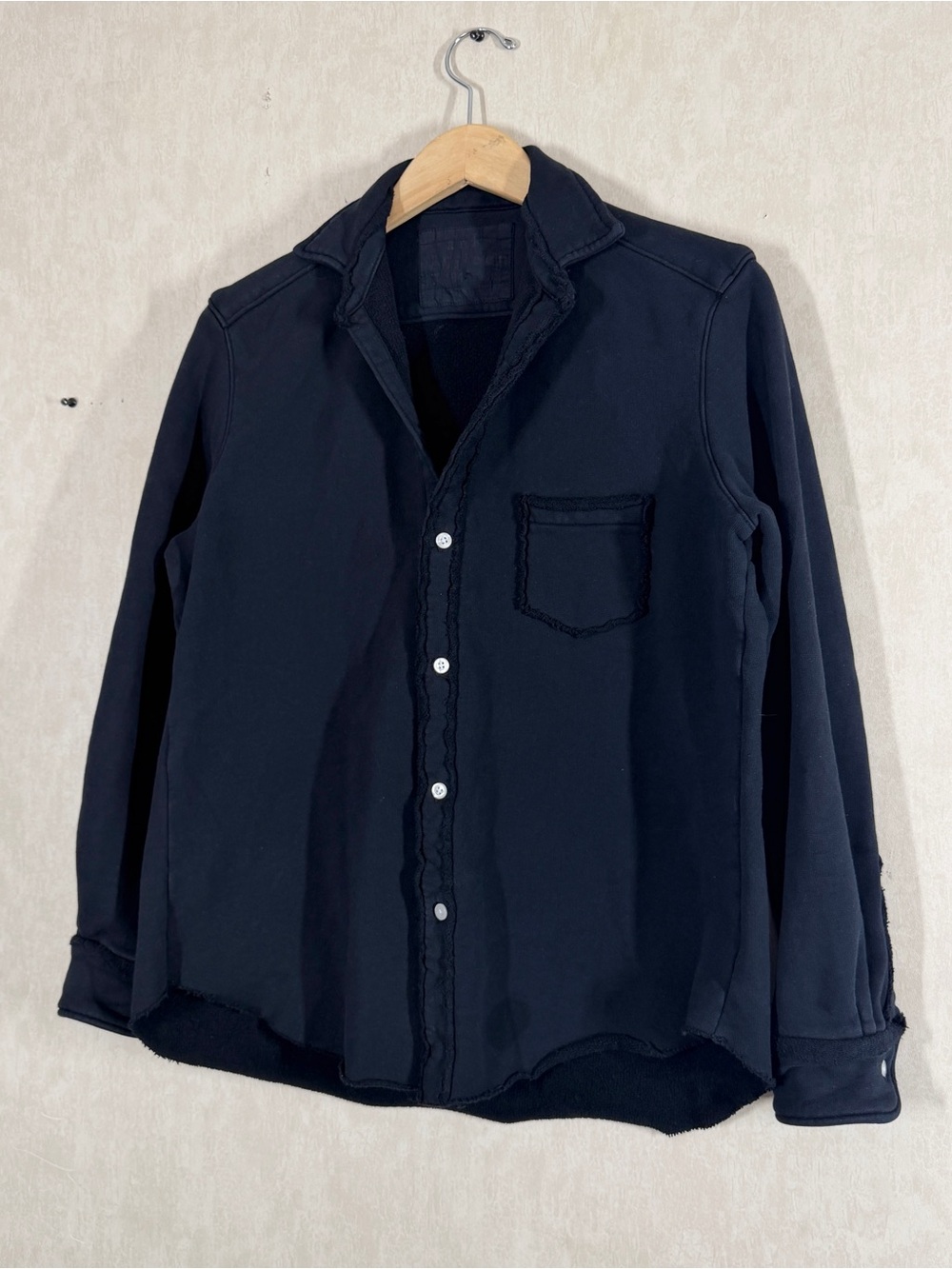 Frank & Eileen LabEileenTf Tee Lab Relaxed Fit Jersey Knit Button Front Black S - Picture 4 of 13